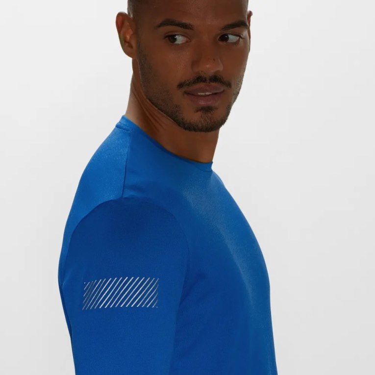 Camiseta Salomon Agile Long Sleeve Masculino Azuis | PT N69178